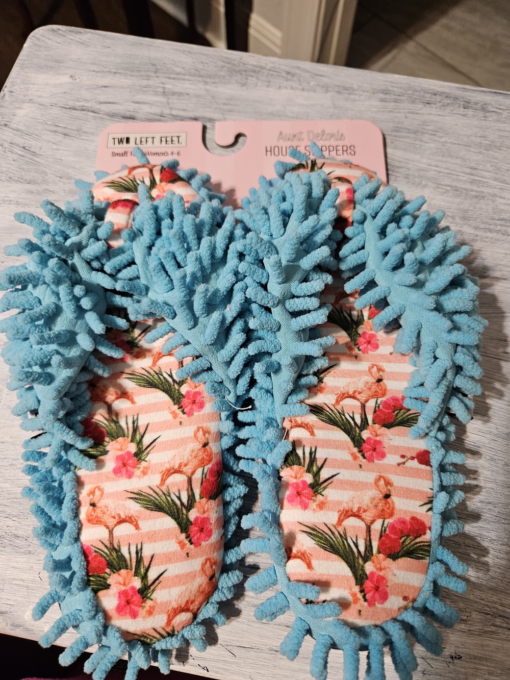 Women's Aqua Microfiber Flamingo Slip-On House Slippers